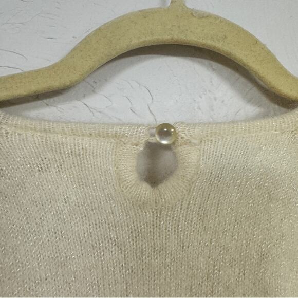 Vintage Lilly of California Cream Angora Wool Blend Sweater Womens M Coquette - Picture 11 of 11